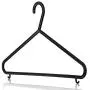 HANGERWORLD 10 Black 14inch Plastic All Purpose Coat Clothes Garment Pants Skirt Bar Hangers with Loop Hooks