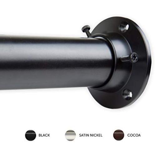 Rod Desyne 1.5" Premium Heavy Duty Adjustable Closet Rod with Socket Set, 28 x 48, Black Rod Desyne 1.5" Premium Heavy Duty Adjustable Closet Rod with Socket Set, 28 x 48, Black