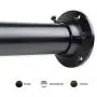 Rod Desyne 1.5" Premium Heavy Duty Adjustable Closet Rod with Socket Set, 28 x 48, Black
