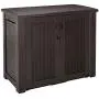 Rubbermaid Patio Chic Outdoor Storage Deck Box, Black Oak Rattan Wicker Basket Weave (1863391)