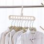 NarutoSak Plastic Standard Hangers for Clothes with 9 Holes Support Clothes Hanger Home Clothing Drying Rack Storage Holder (2Pcs) Gray