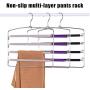 Household Clothes Hangers Multi-Layers Anti-Slip Foam Padded Pants Hangers Closet 2pcs Random Color