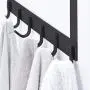 Over The Door Hook Hanger, FLE SUS304 Stainless Steel Heavy-Duty Organizer Rack for Coat, Towel, Bag, Robe - 6 Hooks (Black) Over The Door Hook Hanger, FLE SUS304 Stainless Steel Heavy-Duty Organizer Rack for Coat, Towel, Bag, Robe - 6 Hooks (Black)