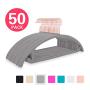 Premium Velvet Hangers (Pack of 50) Heavyduty- Non Slip No Shoulder Bump Suit Hangers - Copper/Rose Gold Hooks,Space Saving Clothes Hangers,Rounded Hangers for Coat,Sweater,Jackets,Pants,Shirt(Gray)