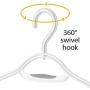 Whitmor Slim Sure-Grip Hangers with Swivel Hook (Set of 5), White