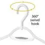 Whitmor Slim Sure-Grip Hangers with Swivel Hook (Set of 5), White
