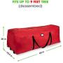 ProPik Holiday Rolling Tree Storage Bag, Extra Large Heavy Duty Storage Container, 28" H X 16.5" W X 60" L with Wheels & Handles Fits Up to 9 Foot Tall Disassembled Trees 600D Oxford (Red)