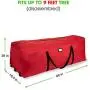 ProPik Holiday Rolling Tree Storage Bag, Extra Large Heavy Duty Storage Container, 28" H X 16.5" W X 60" L with Wheels & Handles Fits Up to 9 Foot Tall Disassembled Trees 600D Oxford (Red)