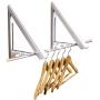 Seamaid Folding Wall Mounted Clothes Hanger - Collapsible Hidden Aluminum Clothes Drying Rack Space Savers - Easy Installation Home Storage Organizer Retractable Portable Coat Racks for Laundry Room