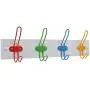 Tibres - Kids Coat Hook Rack for Boys and Girls for Jackets Clothes Hats Backpacks Robes and Towels - Kids Hanger for Use in Nursery Bedroom and Bathroom - Safe Colorful Wire Hooks and White Rail
