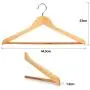 AHHC Solid Cotton Wooden non slip Suit Hanger Organizer for Clothes Pants Bar with Metal Hook (10 Packs)