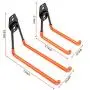 Steel Garage Storage Utility Double Hooks, Easy to Install Wall Mount Heavy Duty Hangers for Organizing Large Power Tools, Anti Slip Design Holding Ladders, Chairs, Bikes, Ropes, Bulk Items, Pack of 6