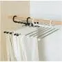 5PC Random Color 5 in 1 Pant Rack Shelves Stainless Steel Clothes Hangers Multi-Functional Wardrobe Magic Hanger Decoration