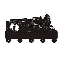 XIAMUXI Train Wooden Hanger Unique Gift Clothes Hat Key Hook/Coat Rack/Wall Hook Home Decoration Wall Stickers Kitchen Bathroom Towel Hook,Black