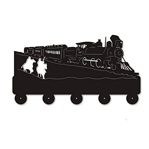 GFDEA Coat Racks Coat Hooks Train Wooden Hanger Unique Gift Clothes Hat Key Hook/Coat Rack/Wall Hook Home Decoration Wall Stickers Kitchen Bathroom Towel Hook,Black Over Door Hooks