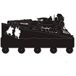 LYX Train Wooden Hanger Unique Gift Clothes Hat Key Hook/Coat Rack/Wall Hook Home Decoration Wall Stickers Kitchen Bathroom Towel Hook,Black Wall Mounted Hook
