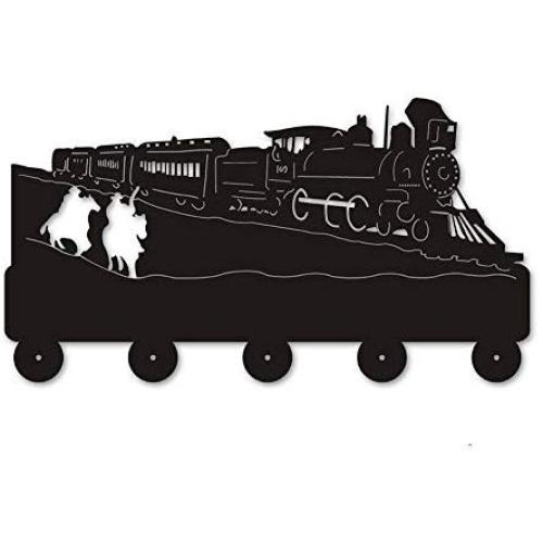 LYX Train Wooden Hanger Unique Gift Clothes Hat Key Hook/Coat Rack/Wall Hook Home Decoration Wall Stickers Kitchen Bathroom Towel Hook,Black Wall Mounted Hook