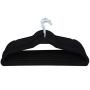 EBTOOLS 20PCS Velvet Clothes Storage Hangers Set Non-Slip Padded Flocked Clothes Hanger Hook with Notched Hangers Black for Suit/Shirt/Pants Bulk