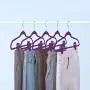 Trgowaul Purple Velvet Hangers Clips, Pants Hangers Velvet Clips, Strong Finger Clips Perfect for Thin Velvet Hangers (Purple 60 Pack)