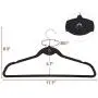 Topeakmart Premium Cascading Velvet Hangers 100 Pack - Non Slip Hangers with Cascading 360 Swivel Hooks Black-Space Saving Clothes Hangers
