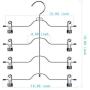 LT Nichalo Space Saving Skirt Hangers with Adjustable Clips, 4-on-1 Durable Metal Pants Hangers with 360 Degree Rotating Chrome Hook, 4 Pack