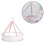 Portable Folding Drying Rack Hanging Clothes Laundry Hangers Dryer Net Mesh Basket Dryer Net for Lingerie Underwear Pink 1PC