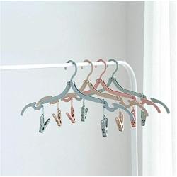 Foldable Rack Laundry Drying Clothespin Portable Travel Clothes Hanger Non Slip Trouser Socks Storage Plastic Clip Peg Hanger 10pcs Random Color