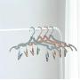 10pcs Random Color Foldable Rack Laundry Drying Clothespin,Portable Travel Clothes Hanger, Non Slip Trouser Socks Storage Plastic Clip Peg Hanger