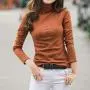 Toimothcn Womens Cotton Sweater Tops Blouse Long Sleeve Turtleneck Stretch Casual Bottoming Top Toimothcn Womens Cotton Sweater Tops Blouse Long Sleeve Turtleneck Stretch Casual Bottoming Top