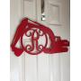 Monogram Excavator Door Hanger - Construction Door Hanger - Monogram Trackhoe Initial Wreath - Gift for Construction - Construction Wreath