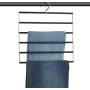 DOIOWN Pants Hangers Slacks Hangers Folding Non Slip Space Saving Stainless Steel Clothes Hangers Closet Organizer for Pants Jeans Trousers Scarf (3 Pack(Black&Folding))