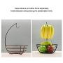 fruit tray for kitchen counter Storage Basket Fruit Basket with Banana Hanger Displaying Fruit Fresh Fruit Holder (color : Brass) fruit tray for kitchen counter Storage Basket Fruit Basket with Banana Hanger Displaying Fruit Fresh Fruit Holder (color : Brass)