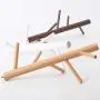 XZSAW Floor Standing Hat and Coat Coat Rack Clothes Hat Tree Retro Wood Hanger Floor Hanger Coat Rack Bedroom Simple Clothes Shelf Disassembly Simple Modern Single Rod (Color : Style A)