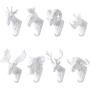 Zhi Jin 1Pc Novelty White Animals Head Hook Wall Adhesive Door Hanger Decor for Clothes Hat Mr.Deer