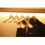 JS HANGER 6-Pack Wooden Hangers Nature Finish Wide Shoulder Hangers