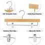 AMKUFO 14 Inch Solid Wooden Pants Hangers with Adjustable Clips 20 Pack Natural Wood Skirt Hangers Trousers Bottom Hangers with Non-Slip Clips and 360° Swivel Hook AMKUFO 14 Inch Solid Wooden Pants Hangers with Adjustable Clips 20 Pack Natural Wood Skirt Hangers Trousers Bottom Hangers with Non-Slip Clips and 360° Swivel Hook