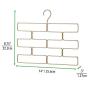 mDesign Modern Metal Closet Rod Hanging Accessory Storage Organizer Rack for Scarves, Ties, Yoga Pants, Leggings, Tank Tops - Snag Free, Geometric Design, 8 Sections, 2 Pack - Soft Brass