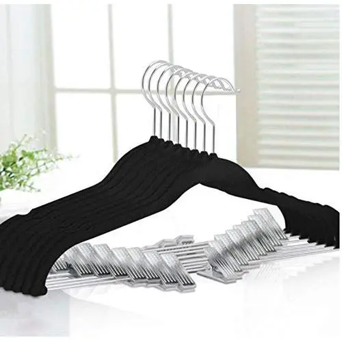 8pcs Velvet Clothes Hangers Premium Non-Slip Clothes Hangers, with Clips for Dress Jackets Coats Clothes Pants