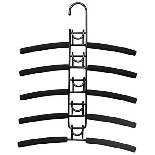 EvaroFly Multipurpose Multilayer Magic Folding Hanger, Anti-skidding Household Storage Clothes Hanger - Save Space -Black-b 2 Pcs