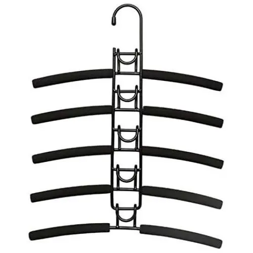 EvaroFly Multipurpose Multilayer Magic Folding Hanger, Anti-skidding Household Storage Clothes Hanger - Save Space -Black-b 2 Pcs