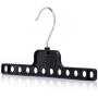HANGERWORLD 6 Black 8.9inch Plastic Space Saving Closet Travel Multiple Garment Coat Clothes Hangers