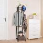 JKRED Industrial Style Coat Rack with 3-Tier Storage Shelves, Multipurpose Hanger for Entryway, Clothes Laundry Coat Stand with 8 Hooks, 70.9 inches