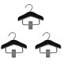 Iddefee Clothes Hanger 10-Piece Solid Wood Pet Hangers Wooden Belt Clips Hanging Socks Tie Mini Hangers Pants Hangers (Color : Black, Size : 10x10x1.2cm)