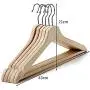 Retrofish Set of 1/5/10, Original Wood Hangers with Non-Slip Stripes, Shoulder Notches, Smooth Finish Wooden Hanger for Camisole, Jacket, Pant, Dress Clothes Hangers, White