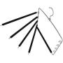 SAN RONG Pants Hangers 5 Layers Stainless Steel Non-Slip Foam Padded Swing Arm Space Saving Clothes Slack Hangers Closet Storage Organizer for Pants Jeans Trousers Skirts Scarf Ties Towels(Pack of 4)