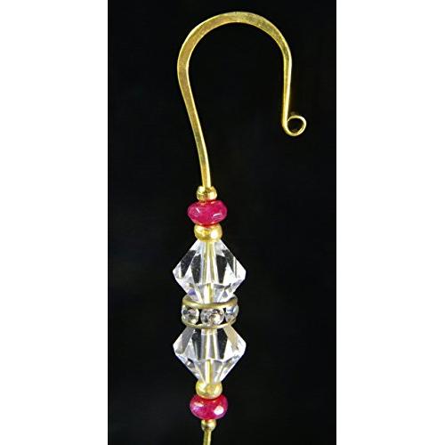 Handmade Jeweled VALENTINE Ornament Hanger Hook-GRAMS BLING - ARTIST CREATED - SWEETHEART GIFT