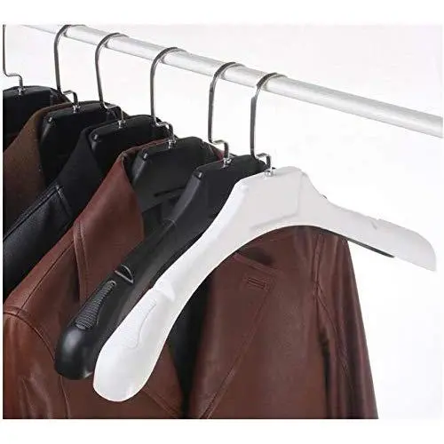 5pcs Random Color Non Slip Black White Wide Shoulder Plastic Clothes Hanger for Coats Suit, Mans Style 5pcs Random Color Non Slip Black White Wide Shoulder Plastic Clothes Hanger for Coats Suit, Mans Style