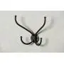 RTZEN Decorative Wall Mount Hanger | Double Wrought Iron Hook for Hat, Coat, Clothes, Towel, Robe | Black Metal Jacket Hanging Hooks Rack | Handmade Décor
