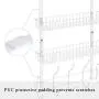Over The Door Hook 2 Baskets & 5 Hooks Steel Storage Shelf Decorative for Office Home, Storage Organizer Rack for Coat Towel, Jewelry (White) Over The Door Hook 2 Baskets & 5 Hooks Steel Storage Shelf Decorative for Office Home, Storage Organizer Rack for Coat Towel, Jewelry (White)