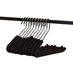 Spring Fever Open End Trouser Hangers, Slack Pant Hanger with Non-Slip Foam Coated (Black, 10 Pack)